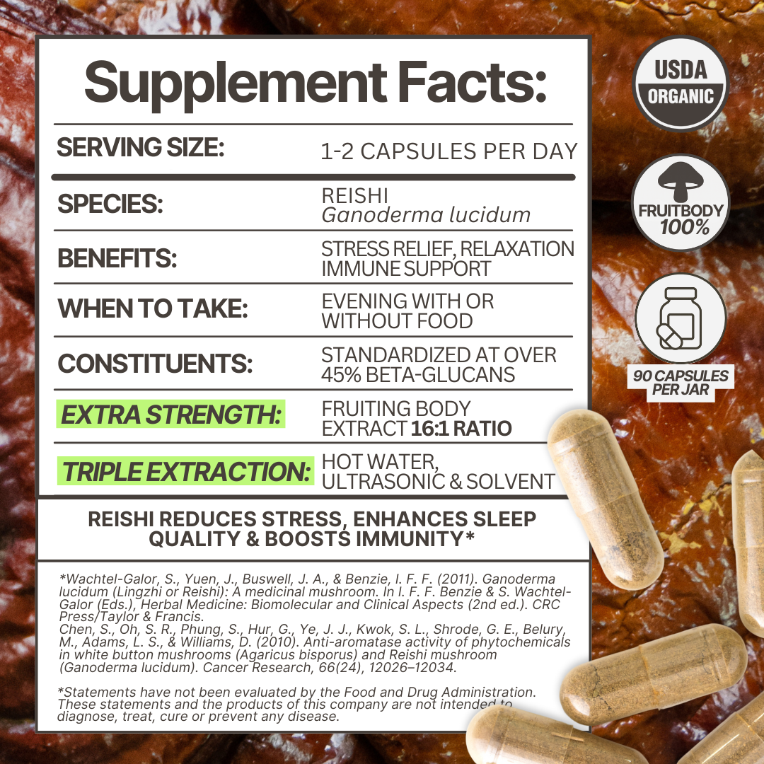 Reishi 16:1 Triple Extract Capsules