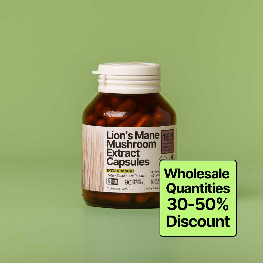 Wholesale Lion's Mane 16:1 Triple Extract Capsules