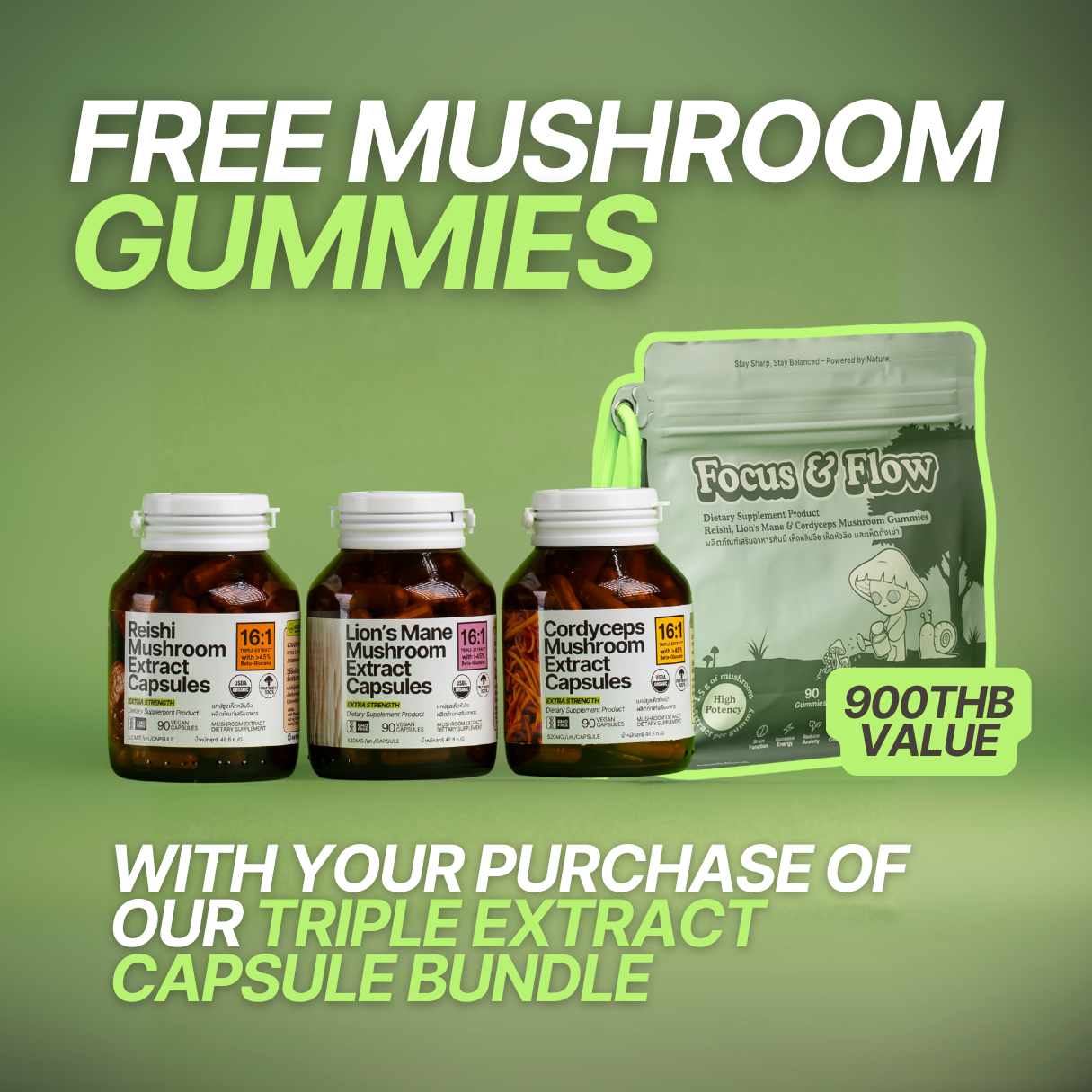FREE GUMMIES - Triple Extract Capsule Bundle